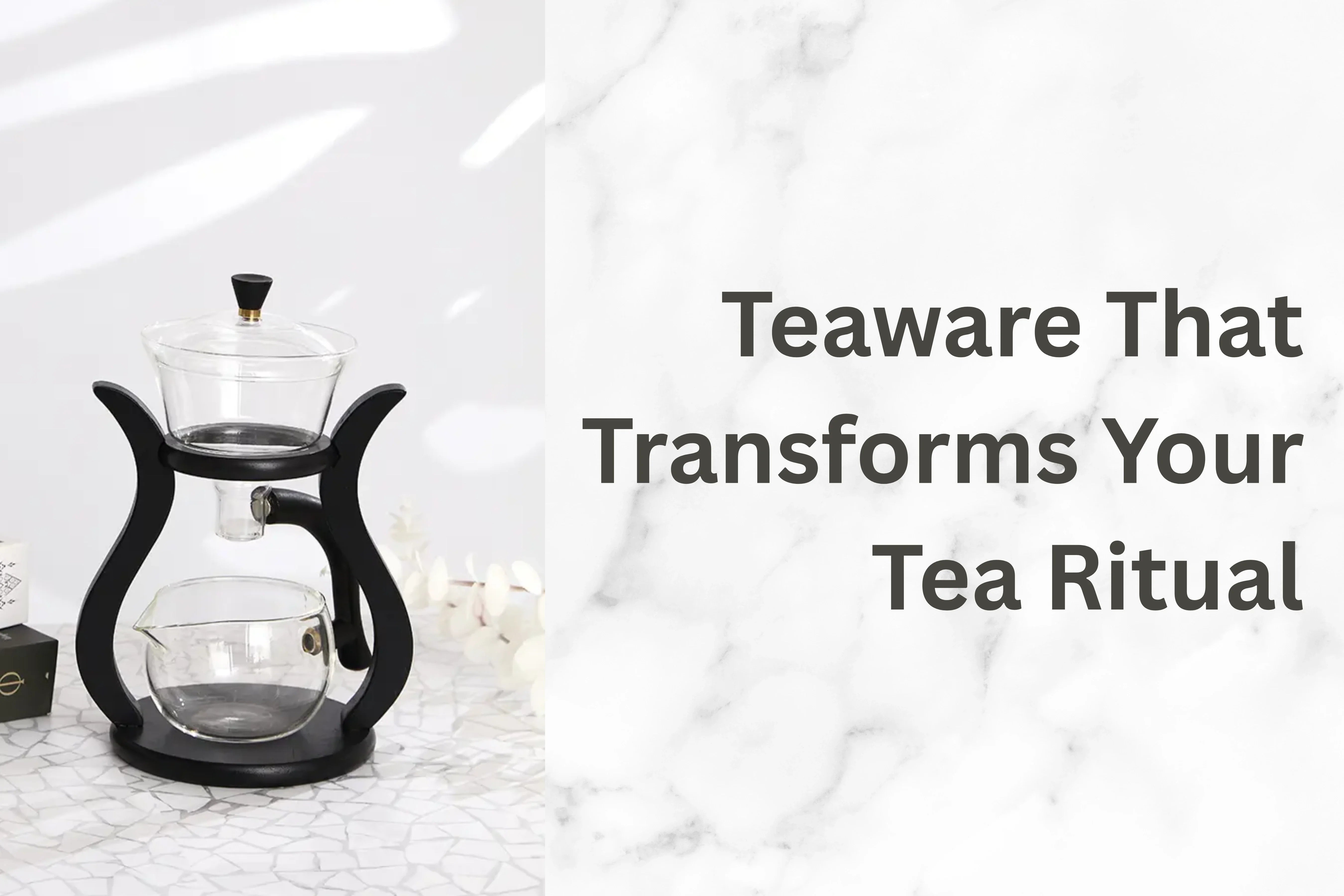 Teaware that transforms your tea ritual hero image featuring one of our affordable pieces of glassware.
