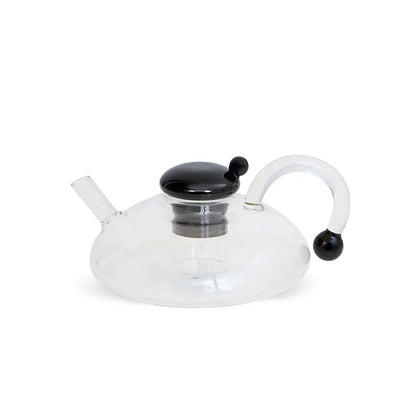 Flat Glass Teapot with Strainer